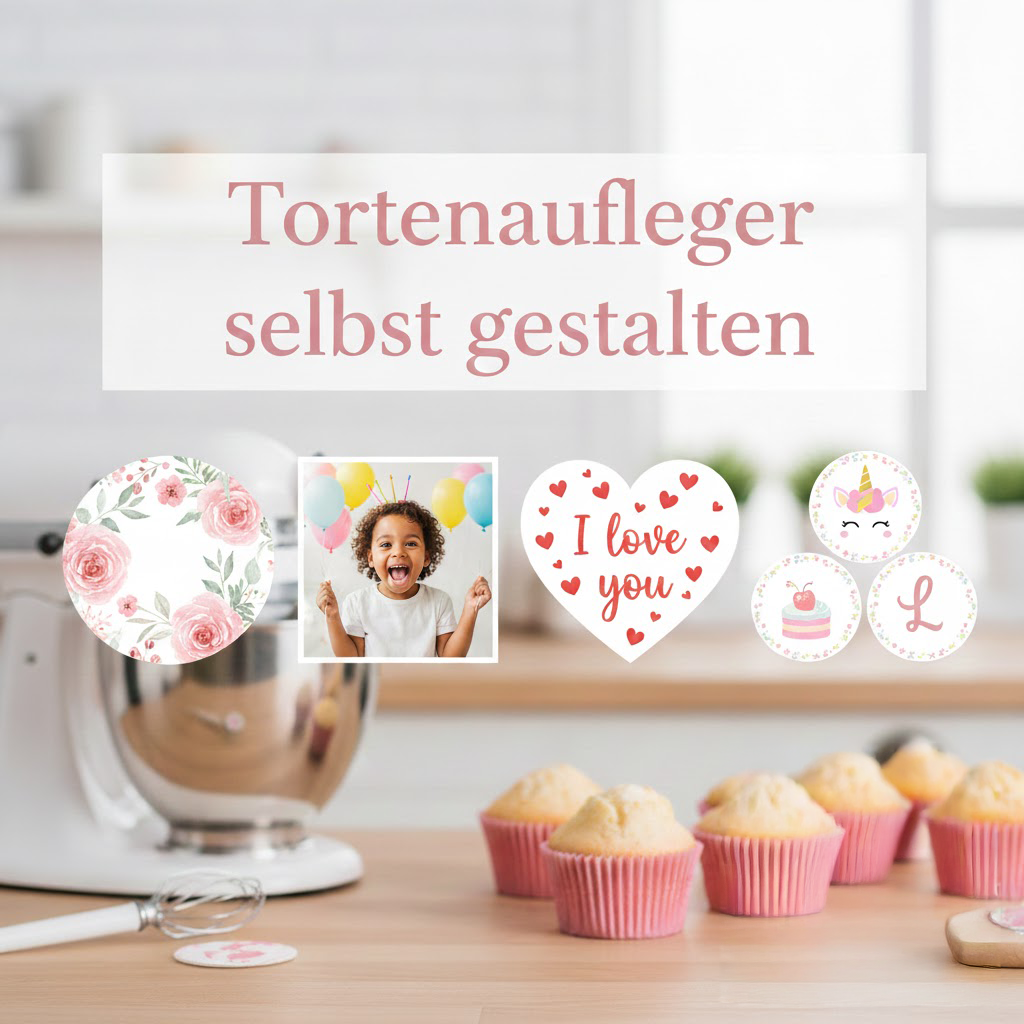 Tortenaufleger selbst gestalten 🎂📸 – verschiedene Größen & Formen wählbar