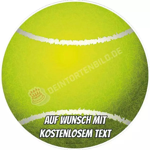 Motiv: Tennisball - Hochwertige und individuelle Tortenaufleger für jeden Anlass
Tortenaufleger Tennisball in 20cm Kreis
Unsere Tortenaufleger sind ein ideales Geschenk für besondere M - Tortenbild - DeintortenbildMotiv
