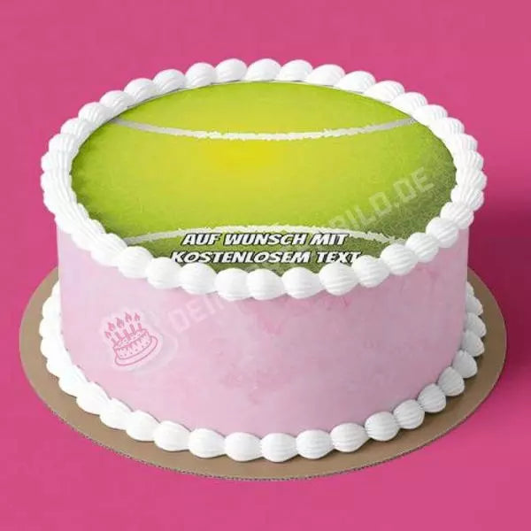 Motiv: Tennisball - Hochwertige und individuelle Tortenaufleger für jeden Anlass
Tortenaufleger Tennisball in 20cm Kreis
Unsere Tortenaufleger sind ein ideales Geschenk für besondere M - Tortenbild - DeintortenbildMotiv