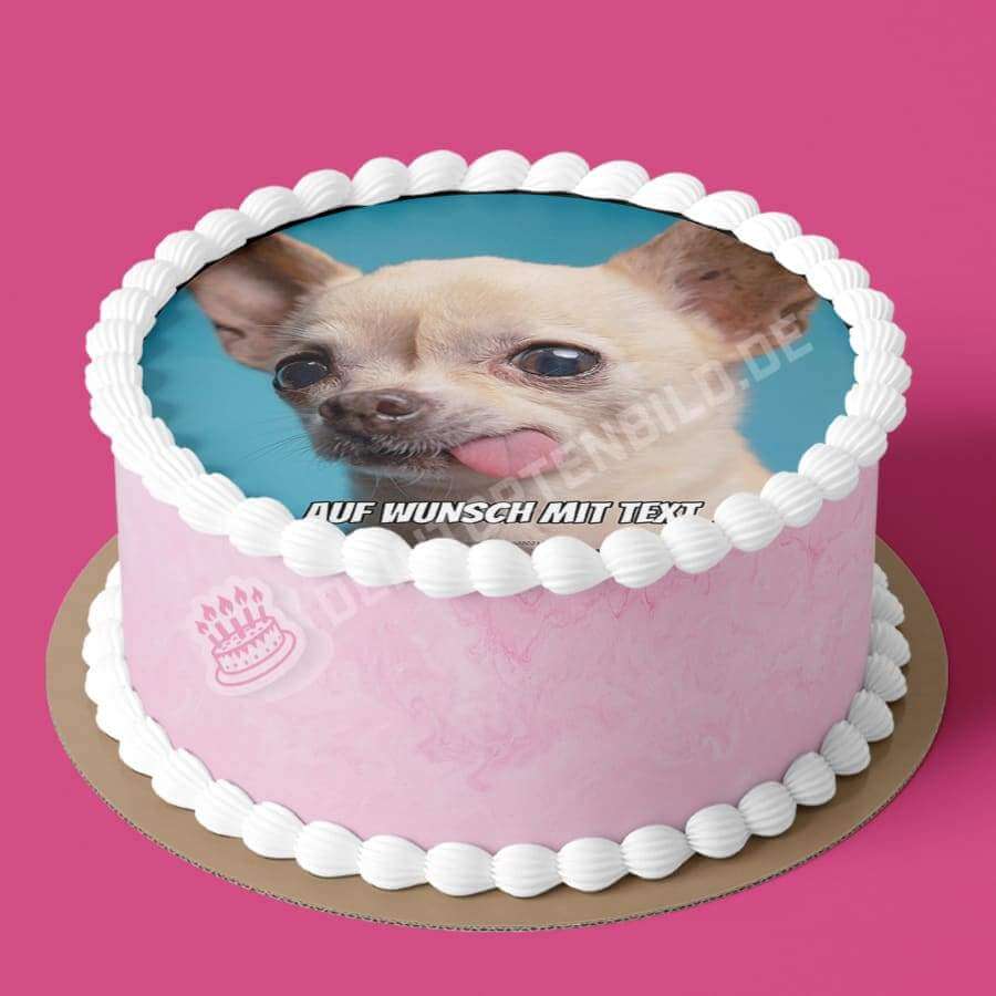 Motiv: Chihuahua - Hochwertige und individuelle Tortenaufleger für jeden Anlass
Tortenaufleger Chihuahua in 20cm Kreis
Unsere Tortenaufleger sind ein ideales Geschenk für besondere Me - Tortenbild - DeintortenbildMotiv