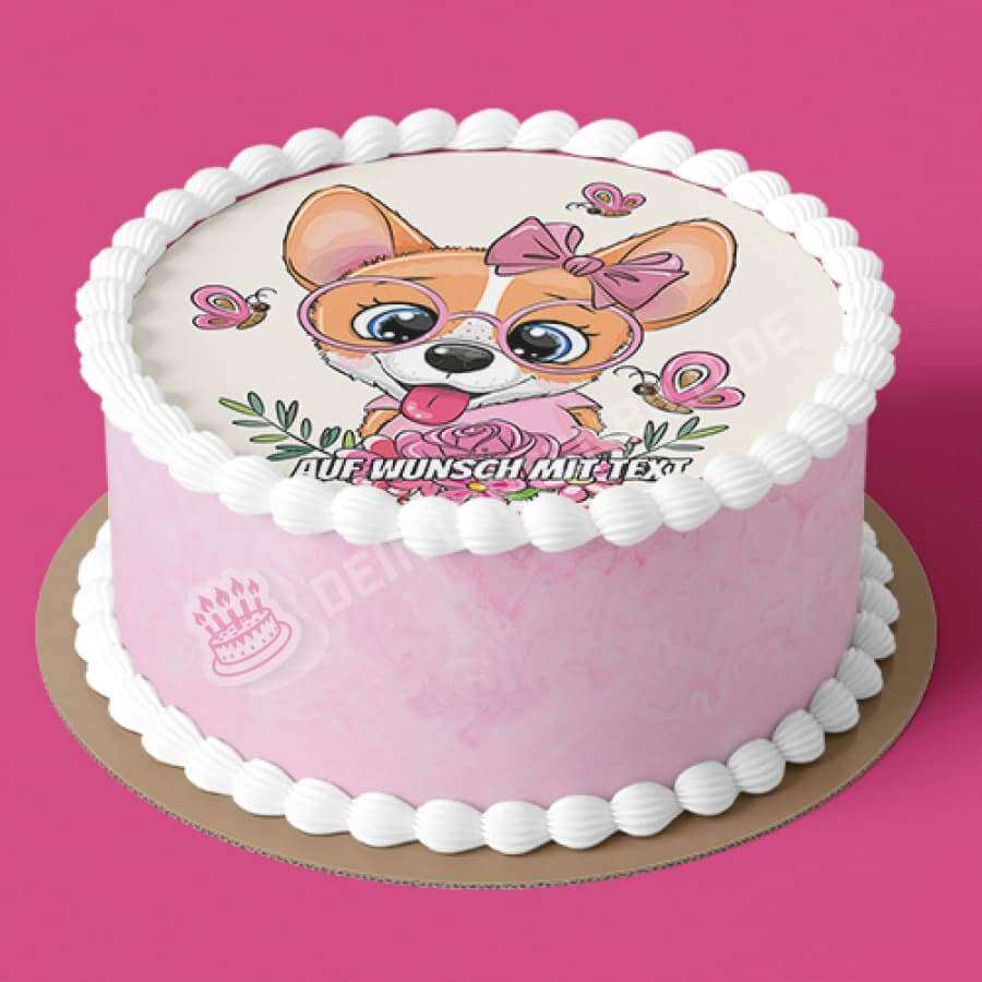 Motiv: Corgi Hund mit Schmetterlingen - Hochwertige und individuelle Tortenaufleger für jeden Anlass
Tortenaufleger Corgi Hund mit Schmetterlingen 20cm Kreis
Unsere Tortenaufleger sind ein ideales Geschen - Tortenbild - DeintortenbildCorgi Hund mit Schmetterlingen