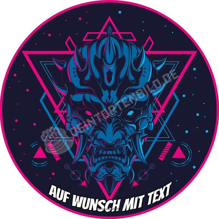 Motiv: Geometrisch Leuchtend - Samurai Dämon - Hochwertige und individuelle Tortenaufleger für jeden Anlass
Tortenaufleger Geometrisch Leuchtend - Samurai Dämon 20cm Kreis
Unsere Tortenaufleger sind ein ideales - Tortenbild - DeintortenbildGeometrisch Leuchtend - Samurai