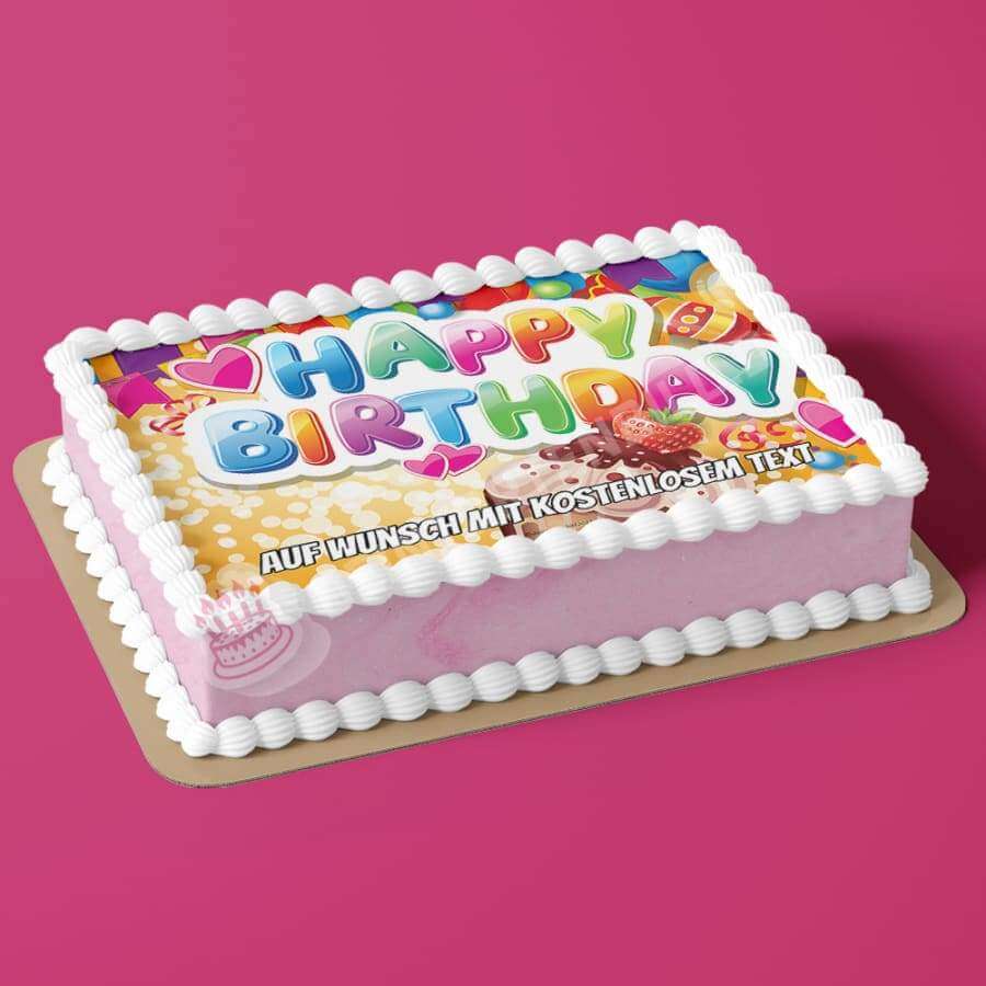 Motiv: Geburtstag - Happy Birthday - Hochwertige und individuelle Tortenaufleger für jeden Anlass
Tortenaufleger Geburtstag - Happy Birthday 20cm Kreis
Unsere Tortenaufleger sind ein ideales Geschenk f - A4 Tortenbild - DeintortenbildGeburtstag - Happy Birthday