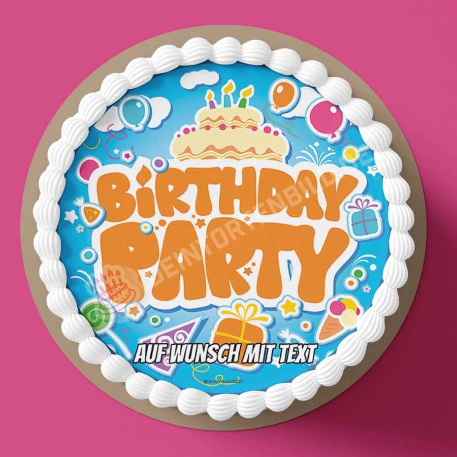 Motiv: Geburtstag - Birthday Party - Hochwertige und individuelle Tortenaufleger für jeden Anlass
Tortenaufleger Geburtstag - Birthday Party 20cm Kreis
Unsere Tortenaufleger sind ein ideales Geschenk f - Tortenbild - DeintortenbildGeburtstag - Birthday Party