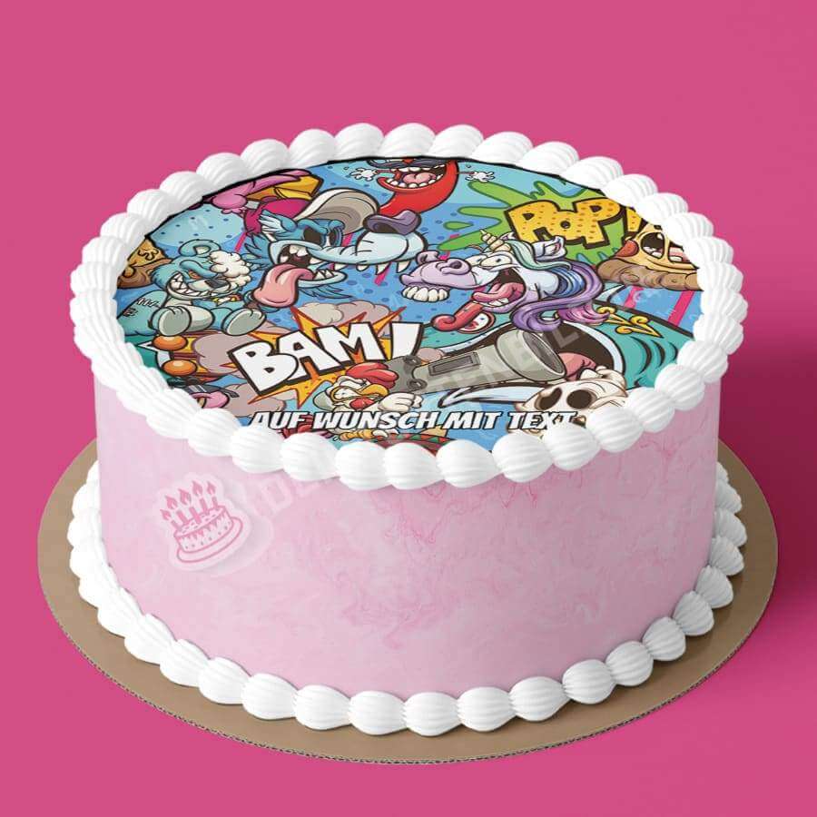 Motiv: Cartoon Collage - Hochwertige und individuelle Tortenaufleger für jeden Anlass
Tortenaufleger Cartoon Collage in 20cm Kreis
Unsere Tortenaufleger sind ein ideales Geschenk für besond - Tortenbild - DeintortenbildCartoon Collage