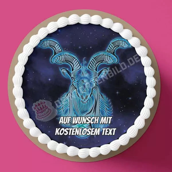 Motiv: Sternzeichen - SteinbockHochwertige und individuelle Tortenaufleger für jeden Anlass
Tortenaufleger Sternzeichen - Steinbock in 20cm Kreis
Unsere Tortenaufleger sind ein ideales Geschenk füTortenbildDeintortenbildSternzeichen - Steinbock