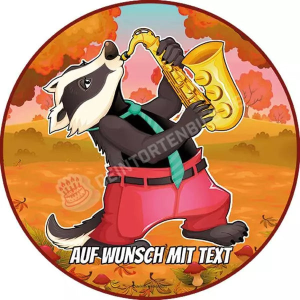 Motiv: Tierkonzert - Dachs Saxophon - Hochwertige und individuelle Tortenaufleger für jeden Anlass
Tortenaufleger Tierkonzert - Dachs Saxophon 20cm Kreis
Unsere Tortenaufleger sind ein ideales Geschenk - Tortenbild - DeintortenbildTierkonzert - Dachs Saxophon