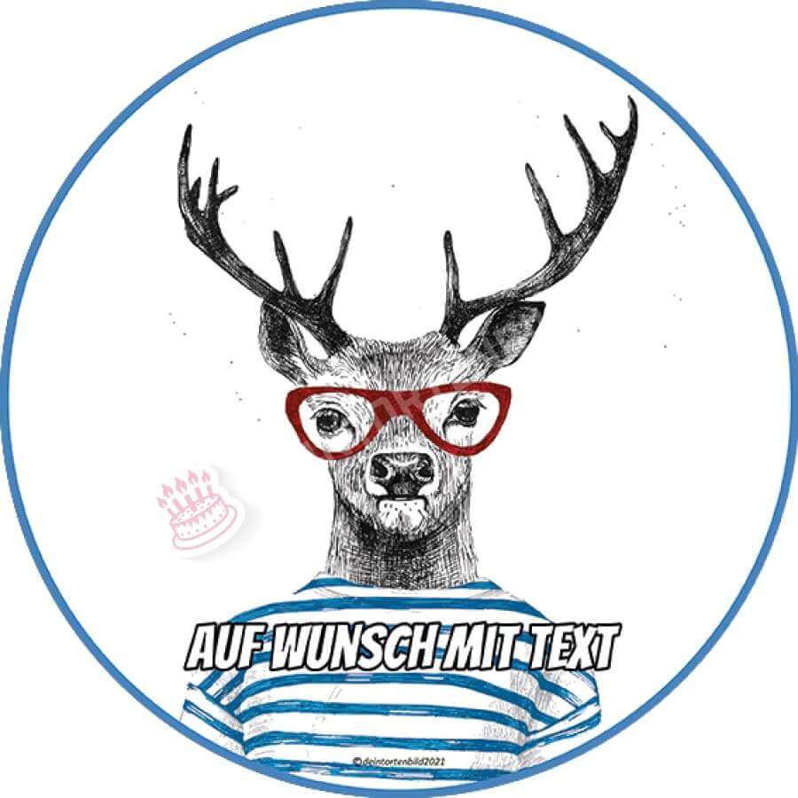 Motiv: Hipster Hirsch - Hochwertige und individuelle Tortenaufleger für jeden Anlass
Tortenaufleger Hipster Hirsch 20cm Kreis
Unsere Tortenaufleger sind ein ideales Geschenk für besondere - Tortenbild - DeintortenbildHipster Hirsch