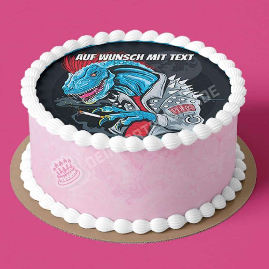 Motiv: Punk Dino - Hochwertige und individuelle Tortenaufleger für jeden Anlass
Tortenaufleger Punk Dino in 20cm Kreis
Unsere Tortenaufleger sind ein ideales Geschenk für besondere Me - Tortenbild - DeintortenbildPunk Dino
