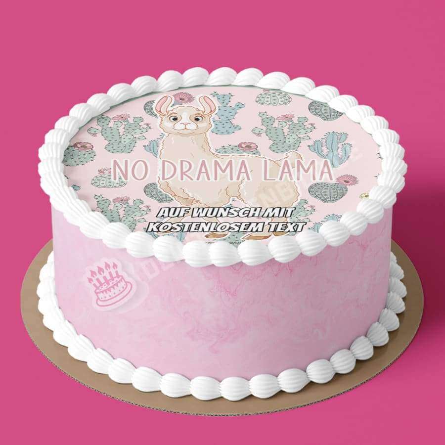 Motiv: "No Drama Lama" - Hochwertige und individuelle Tortenaufleger für jeden Anlass
Tortenaufleger "No Drama Lama" 20cm Kreis
Ein Aufleger für alle Lama-Fans! Ein Lama mit dem Schriftzug - Tortenbild - DeintortenbildDrama Lama"