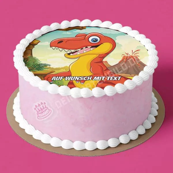 Motiv: Roter T-Rex Dino - Hochwertige und individuelle Tortenaufleger für jeden Anlass
Tortenaufleger Roter T-Rex Dino in 20cm Kreis
Unsere Tortenaufleger sind ein ideales Geschenk für beson - Tortenbild - Deintortenbild-Rex Dino