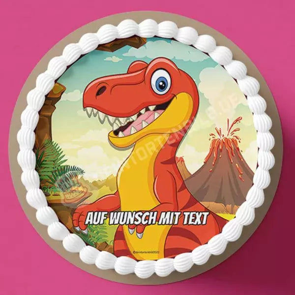 Motiv: Roter T-Rex Dino - Hochwertige und individuelle Tortenaufleger für jeden Anlass
Tortenaufleger Roter T-Rex Dino in 20cm Kreis
Unsere Tortenaufleger sind ein ideales Geschenk für beson - Tortenbild - Deintortenbild-Rex Dino
