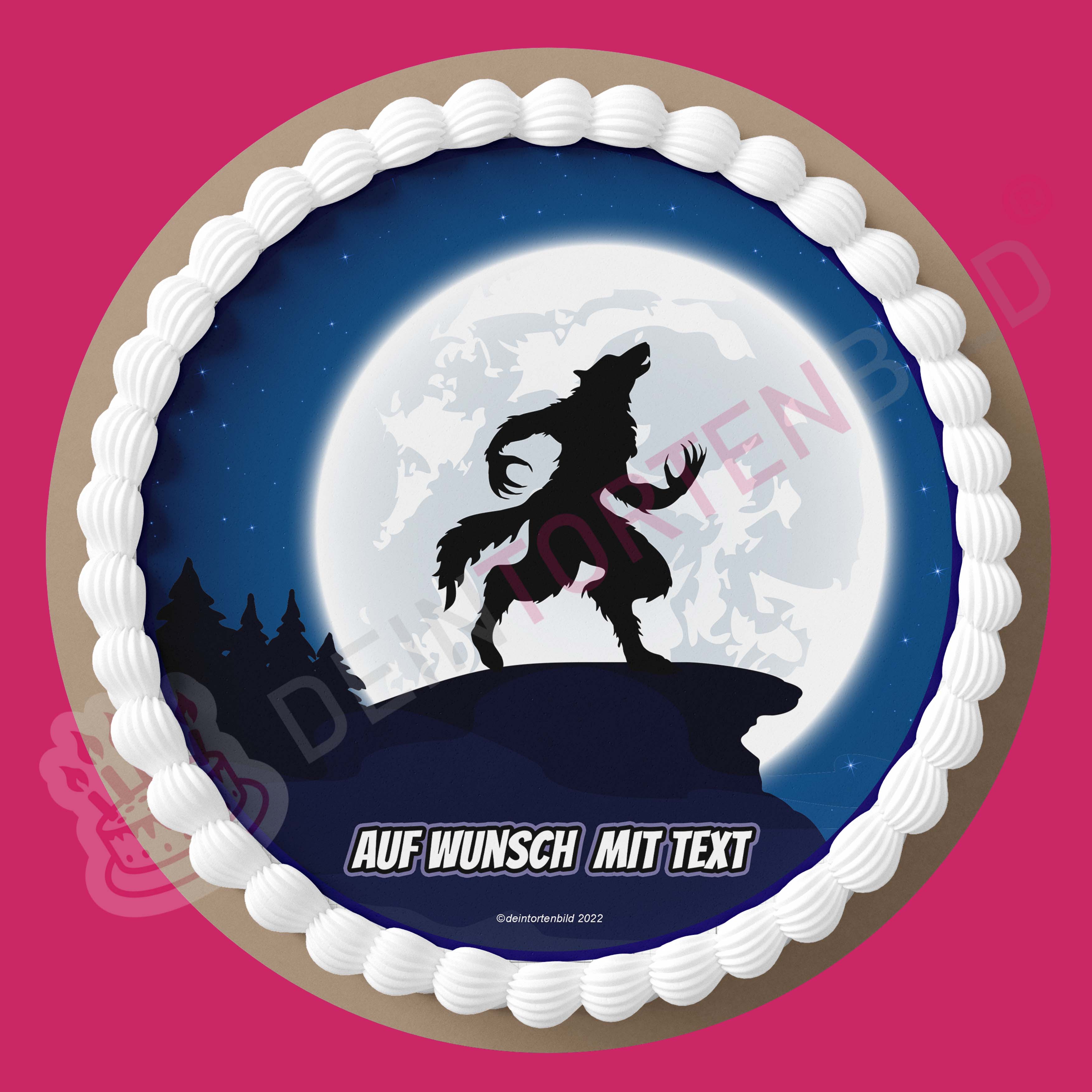 Halloween - Werwolf - Hochwertige und individuelle Tortenaufleger für jeden Anlass
Tortenaufleger Werwolf- 20cm Kreis
Unser Tortenaufleger mit einem Werwolf vor dem Vollmond ist ein id - Halloween - DeintortenbildHalloween - Werwolf
