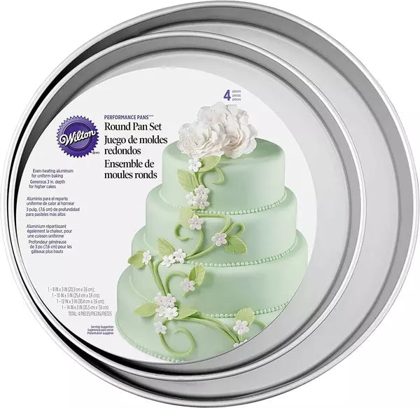 Wilton Großes Rundes Kuchenformen-Set, Performance Pans, 4-Teilig Spri von Deintortenbild.de – Tortenaufleger, Tortenfoto, Tortenbild, personalisiert & individuell bei Deintortenbild.de
