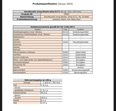 Allergen information