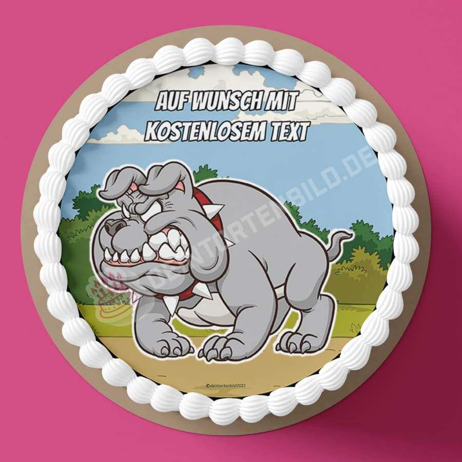 Motiv: Cartoon Bulldogge wütend von Deintortenbild – Tortenaufleger, Tortenfoto, Tortenbild, personalisiert & individuell bei Deintortenbild.de