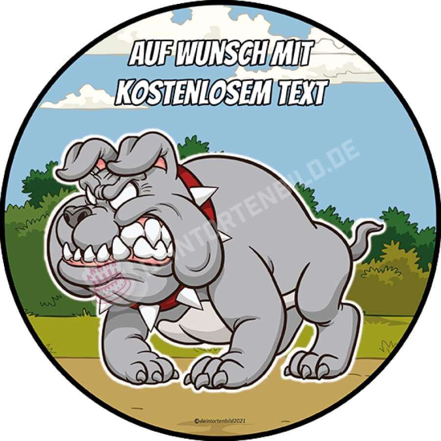 Motiv: Cartoon Bulldogge wütend von Deintortenbild – Tortenaufleger, Tortenfoto, Tortenbild, personalisiert & individuell bei Deintortenbild.de