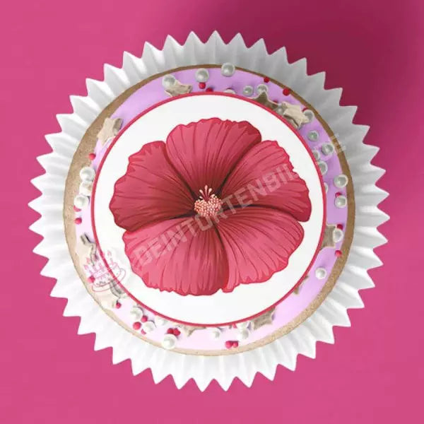 Muffinaufleger Motiv: Blumen - Deintortenbild.de Tortenaufleger aus Esspapier: Oblatenpapier / 15 Stück  x 5cm, Oblatenpapier / 24 Stück x 4cm, Zuckerpapier / 15 Stück  x 5cm, Zuckerpapier / 24 Stück x 4cm, Fondantpapier / 15 Stück  x 5cm, Fondantpapier / 24 Stück x 4cm