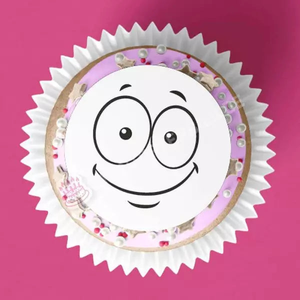 Muffinaufleger Motiv: Cartoon Gesichter - Deintortenbild.de Tortenaufleger aus Esspapier: Oblatenpapier / 15 Stück x 5cm, Oblatenpapier / 24 Stück x 4cm, Zuckerpapier / 15 Stück x 5cm, Zuckerpapier / 24 Stück x 4cm, Fondantpapier / 15 Stück x 5cm, Fondantpapier / 24 Stück x 4cm