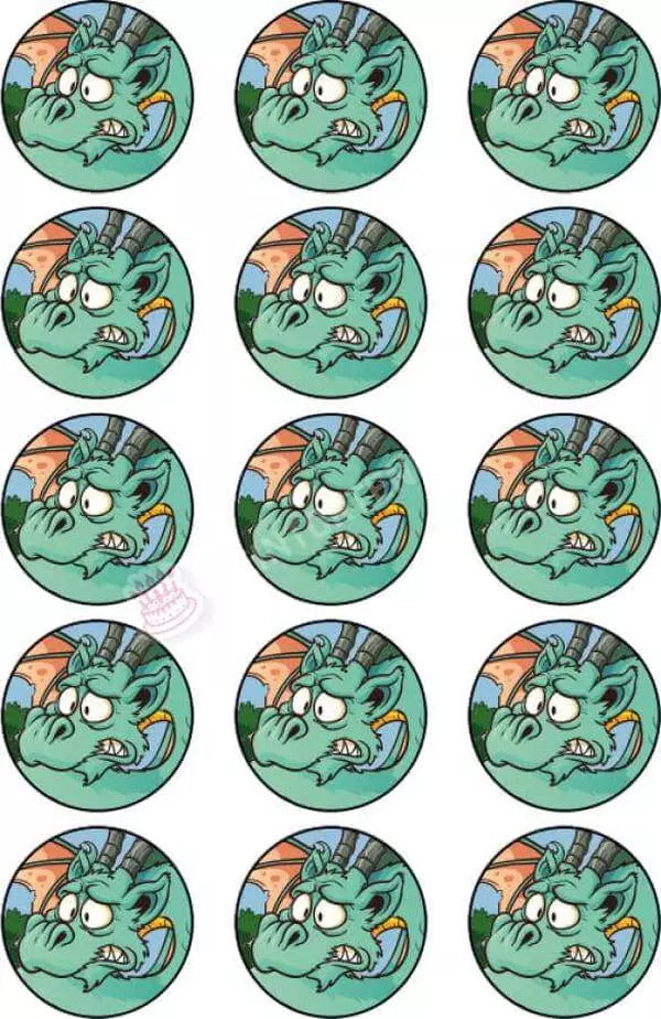 Muffinaufleger Motiv: Cartoon Drachen (15x5cm) von Deintortenbild – Tortenaufleger, Tortenfoto, Tortenbild, personalisiert & individuell bei Deintortenbild.de