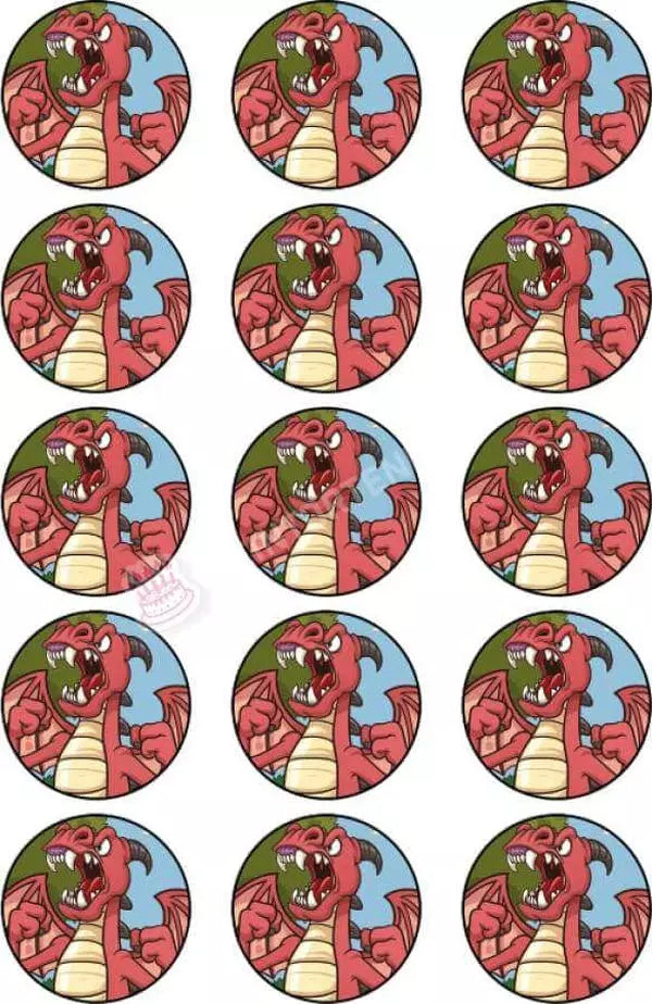 Muffinaufleger Motiv: Cartoon Drachen (15x5cm) von Deintortenbild – Tortenaufleger, Tortenfoto, Tortenbild, personalisiert & individuell bei Deintortenbild.de