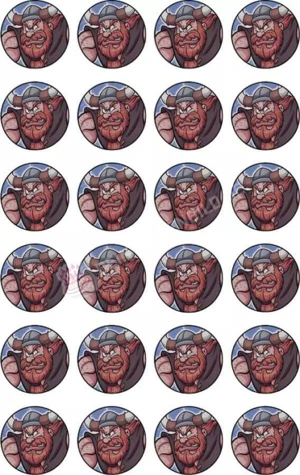 Muffinaufleger Motiv: Fantasy - Cartoon Wikinger (24x4cm) von Deintortenbild – Tortenaufleger, Tortenfoto, Tortenbild, personalisiert & individuell bei Deintortenbild.de