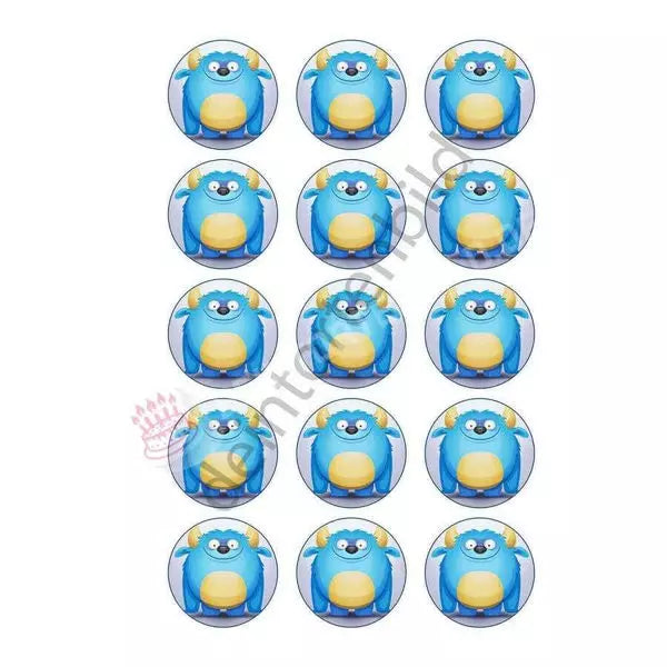 Muffinaufleger Motiv: Monster, blau von Deintortenbild – Tortenaufleger, Tortenfoto, Tortenbild, personalisiert & individuell bei Deintortenbild.de