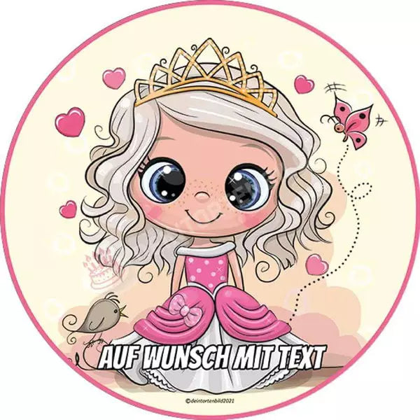 Motiv: Süße Prinzessin in rosa von Deintortenbild – Tortenaufleger, Tortenfoto, Tortenbild, personalisiert & individuell bei Deintortenbild.de