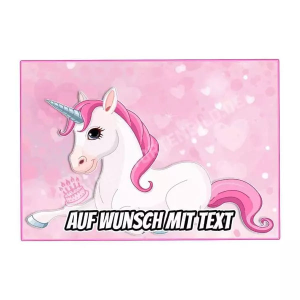 Rechteck Motiv: Einhorn pinkHochwertige und individuelle Tortenaufleger für jeden Anlass
Tortenaufleger Einhorn pink in 26cm x 18cm Rechteck
Unsere Tortenaufleger sind ein ideales Geschenk für A4 TortenbildDeintortenbildRechteck Motiv