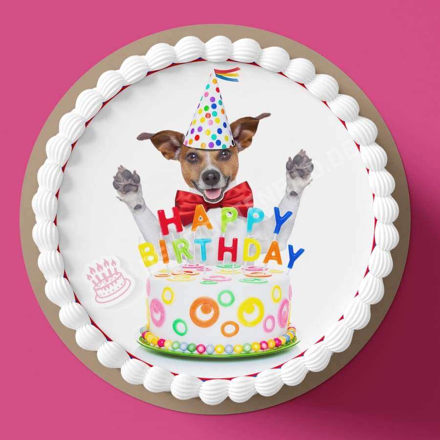 Motiv: Geburtstag - Hund von Deintortenbild – Tortenaufleger, Tortenfoto, Tortenbild, personalisiert & individuell bei Deintortenbild.de