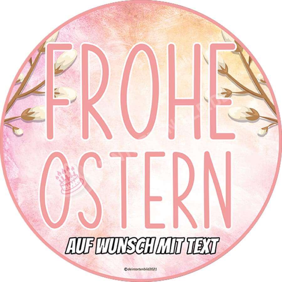 Motiv: Frohe Ostern Schriftzug - Hochwertige und individuelle Tortenaufleger für jeden Anlass
Tortenaufleger Frohe Ostern 20cm Kreis 
Unsere Tortenaufleger sind ein ideales Geschenk für besondere Me - Tortenbild - DeintortenbildFrohe Ostern Schriftzug