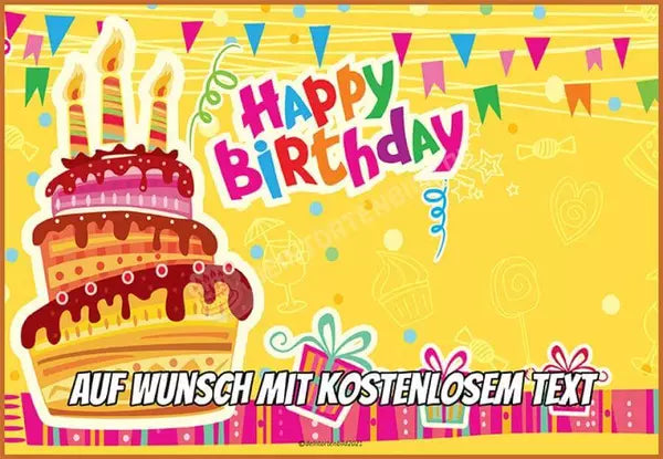Tortenaufleger Geburtstag 'Bunte Happy Birthday Ballons'
