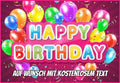 Rechteck Motiv: Happy Birthday - magenta / pink von Deintortenbild – Tortenaufleger, Tortenfoto, Tortenbild, personalisiert & individuell bei Deintortenbild.de