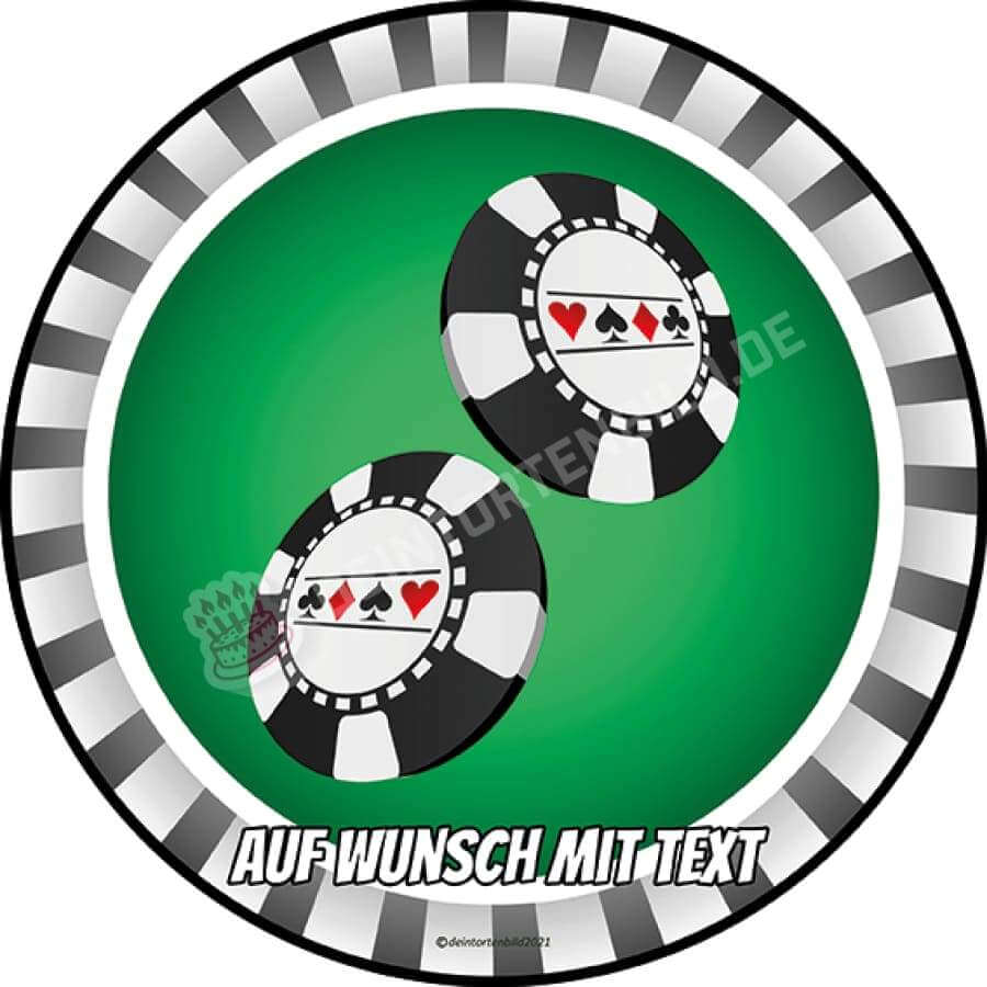 Motiv: Casino Poker Chips - Hochwertige und individuelle Tortenaufleger für jeden Anlass
Tortenaufleger Casino Poker Chips in 20cm Kreis 
Unsere Tortenaufleger sind ein ideales Geschenk für bes - Tortenbild - DeintortenbildCasino Poker Chips