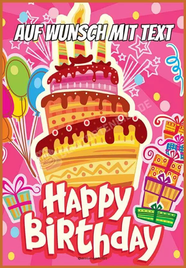 Tortenaufleger Geburtstag 'Bunte Luftballons' – Happy Birthday