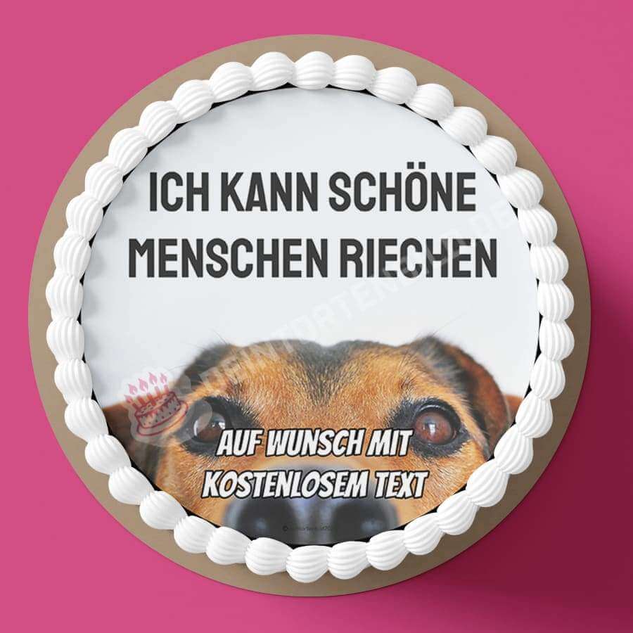 Motiv: Hundekopf mit Spruch - Hochwertige und individuelle Tortenaufleger für jeden Anlass
Tortenaufleger Hundekopf mit Spruch 20cm Kreis 
Unsere Tortenaufleger sind ein ideales Geschenk für beso - Tortenbild - DeintortenbildHundekopf mit Spruch