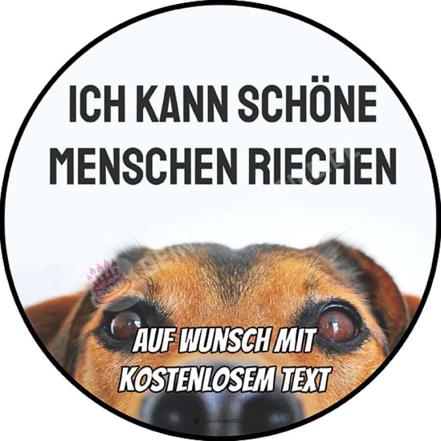 Motiv: Hundekopf mit Spruch - Hochwertige und individuelle Tortenaufleger für jeden Anlass
Tortenaufleger Hundekopf mit Spruch 20cm Kreis 
Unsere Tortenaufleger sind ein ideales Geschenk für beso - Tortenbild - DeintortenbildHundekopf mit Spruch