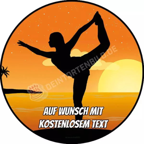 Motiv: Yoga bei Sonnenaufgang - Hochwertige und individuelle Tortenaufleger für jeden Anlass
Tortenaufleger Yoga bei Sonnenaufgang in 20cm Kreis 
Unsere Tortenaufleger sind ein ideales Geschenk für - Tortenbild - DeintortenbildYoga bei Sonnenaufgang