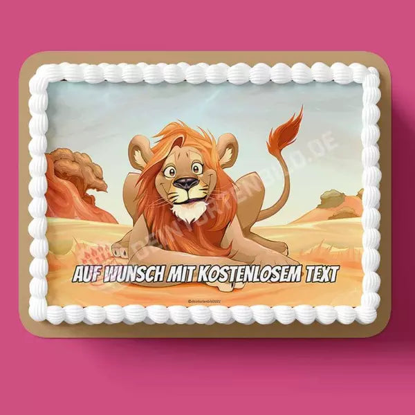 Rechteck Motiv: Cartoon Löwe - Deintortenbild.de Tortenaufleger aus Esspapier: Oblatenpapier, Zuckerpapier, Fondantpapier