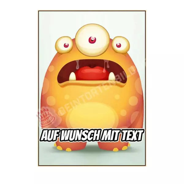 Rechteck Motiv: oranges Monster - Deintortenbild.de Tortenaufleger aus Esspapier: Oblate, Zuckerpapier, Fondantpapier