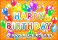 Rechteck Motiv: Happy Birthday - orange / gelb von Deintortenbild – Tortenaufleger, Tortenfoto, Tortenbild, personalisiert & individuell bei Deintortenbild.de
