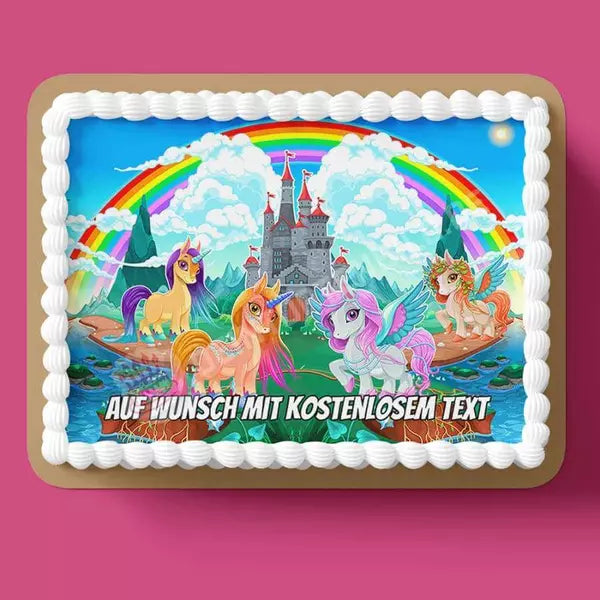 Rechteck Motiv: Märchenwelt - Deintortenbild.de Tortenaufleger aus Esspapier: Oblatenpapier, Zuckerpapier, Fondantpapier