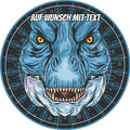 Motiv: Dino Kopf - Hochwertige und individuelle Tortenaufleger für jeden Anlass
Tortenaufleger Dino Kopf in 20cm Kreis 
Unsere Tortenaufleger sind ein ideales Geschenk für besondere Me - Tortenbild - DeintortenbildDino Kopf
