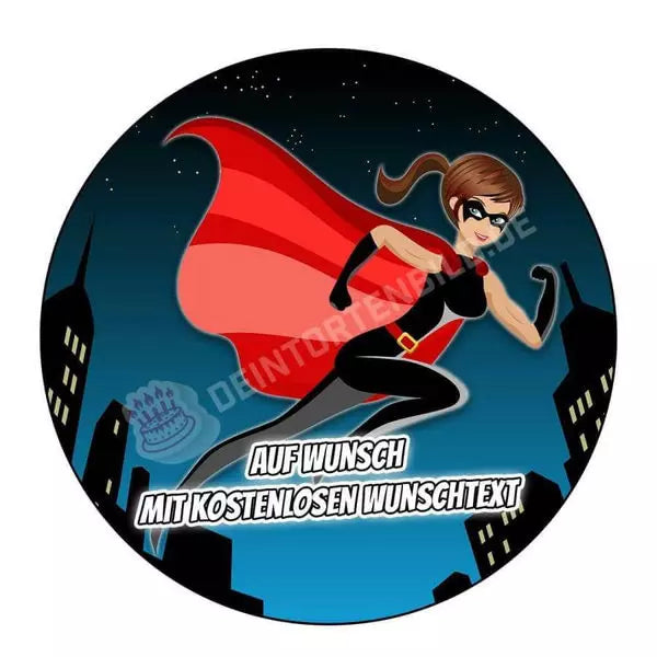 Motiv: Superhero girlHochwertige und individuelle Tortenaufleger für jeden Anlass
Tortenaufleger Superhero girl in 20cm Kreis
Unsere Tortenaufleger sind ein ideales Geschenk für besonderTortenbildDeintortenbildSuperhero girl