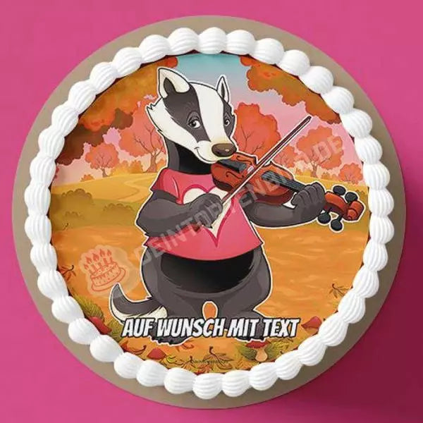 Motiv: Tierkonzert - Dachs Geige - Hochwertige und individuelle Tortenaufleger für jeden Anlass
Tortenaufleger Tierkonzert - Dachs Geige 20cm Kreis 
Unsere Tortenaufleger sind ein ideales Geschenk für - Tortenbild - DeintortenbildTierkonzert - Dachs Geige