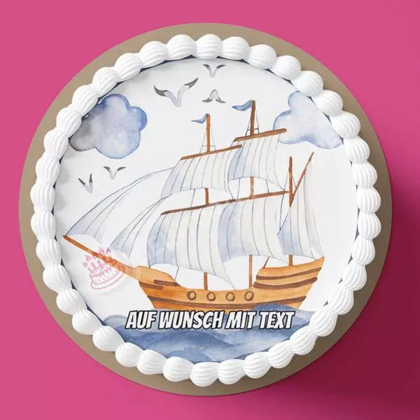 Motiv: Wasserfarben Segelschiff - Hochwertige und individuelle Tortenaufleger für jeden Anlass
Tortenaufleger Wasserfarben Segelschiff in 20cm Kreis
Unsere Tortenaufleger sind ein ideales Geschenk fü - Tortenbild - DeintortenbildWasserfarben Segelschiff