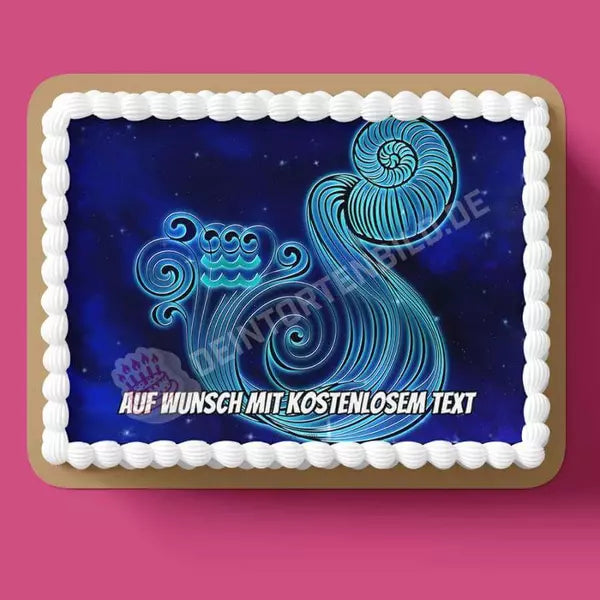 Rechteck Motiv: Sternzeichen Wassermann - Deintortenbild.de Tortenaufleger aus Esspapier: Oblatenpapier, Zuckerpapier, Fondantpapier