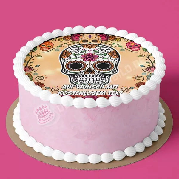 Motiv: Sugar Skull - Kleines Motiv - Hochwertige und individuelle Tortenaufleger für jeden Anlass
Tortenaufleger Sugar Skull - Kleines Motiv 20cm Kreis 
Unsere Tortenaufleger sind ein ideales Geschenk f - Tortenbild - DeintortenbildSugar Skull - Kleines Motiv