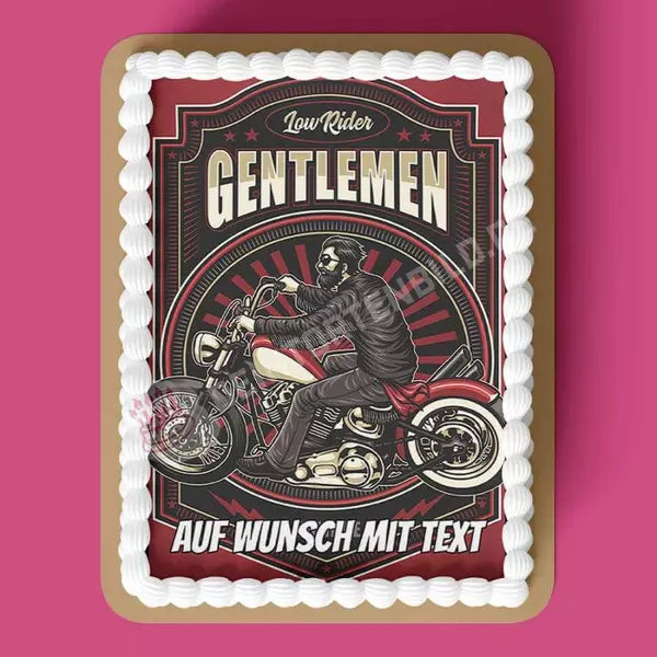 Rechteck Motiv: Classic Biker - Deintortenbild.de Tortenaufleger aus Esspapier: Oblatenpapier, Zuckerpapier, Fondantpapier