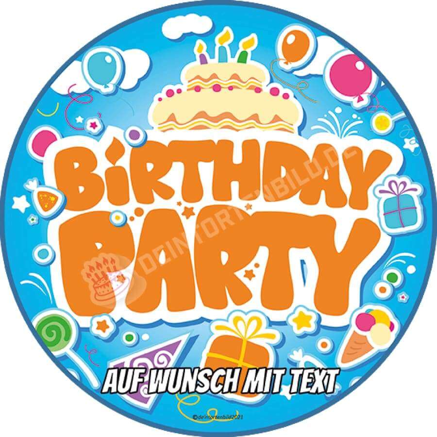 Motiv: Geburtstag - Birthday Party - Hochwertige und individuelle Tortenaufleger für jeden Anlass
Tortenaufleger Geburtstag - Birthday Party 20cm Kreis 
Unsere Tortenaufleger sind ein ideales Geschenk f - Tortenbild - DeintortenbildGeburtstag - Birthday Party